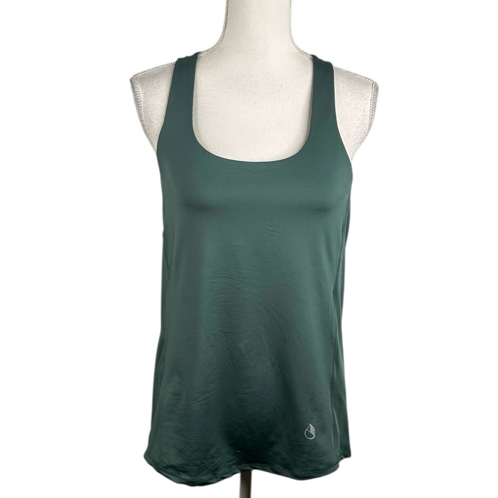 Athletic Green & Black Criss Cross Back with Shelf Bra with Padding Size Large